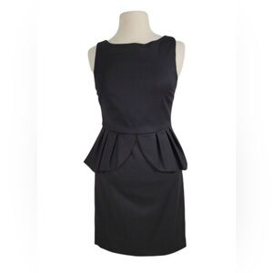 Alice + Olivia Black Peplum Midi Dress
